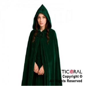 CAPA DE ELFO VERDE CON CAPUCHA ADULTO x 1